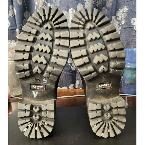 Igi&Co Black Slouchy Leather Boots Asymmetrical Zipper Italy Sz 37 / US 6.5 - Picture 7 of 10